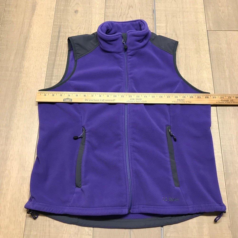 L.L. Bean Vest Womens Size L Purple Fleece Full Zip Cozy Cabincore Polartec Hike - Picture 9 of 11